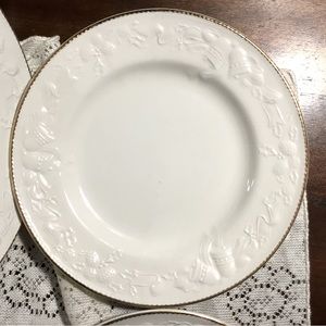 4 ~ Salad/Appetizer Plate~White Christmas~by INTERNATIONAL TABLEWARES